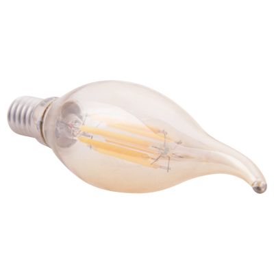 ЕЛЕКТРОННА КРУШКА HM4047.02 СТИЛ НА ПЛАМЪК LED НАЖКА 6W E14 3000K ЗЛАТО С ДИМУМ