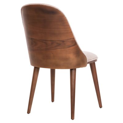 DINING CHAIR SATURN HM18018.01 BEECH WOOD IN BROWN & FABRIC IN BEIGE 50x59x90Hcm.