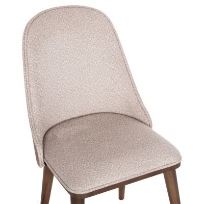 DINING CHAIR SATURN HM18018.01 BEECH WOOD IN BROWN & FABRIC IN BEIGE 50x59x90Hcm.