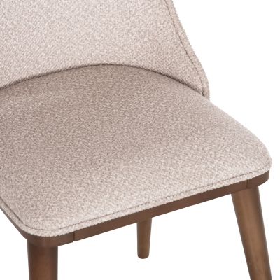 DINING CHAIR SATURN HM18018.01 BEECH WOOD IN BROWN & FABRIC IN BEIGE 50x59x90Hcm.