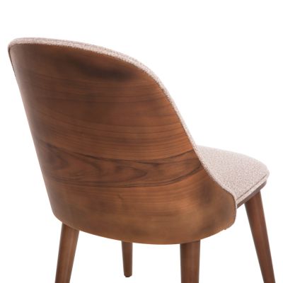 DINING CHAIR SATURN HM18018.01 BEECH WOOD IN BROWN & FABRIC IN BEIGE 50x59x90Hcm.