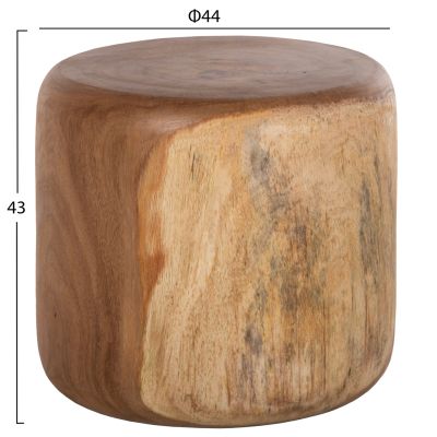 STOOL ROUND TOBI HM9791 SOLID SUAR WOOD IN NATURAL COLOR Φ44x43Hcm.