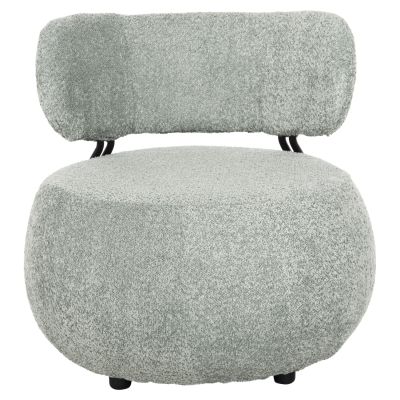 LOUNGE CHAIR ROUND KARSEN HM9598.05 PISTACHIO GREEN BOUCLE FABRIC 75x75x75Hcm.