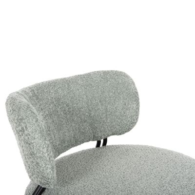 LOUNGE CHAIR ROUND KARSEN HM9598.05 PISTACHIO GREEN BOUCLE FABRIC 75x75x75Hcm.