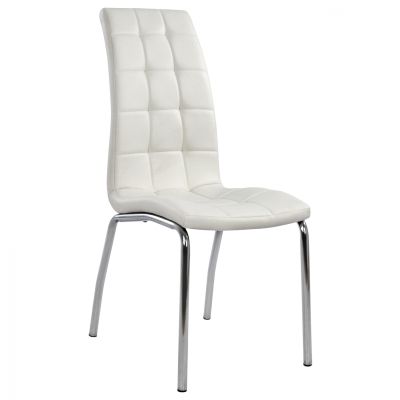 Dining chair Carey HM0175.11 White PU with metallic frame 43x64x100 cm