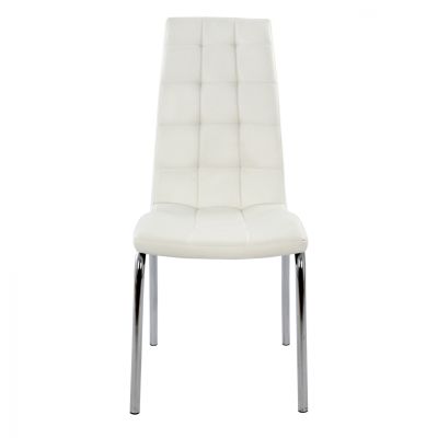 Dining chair Carey HM0175.11 White PU with metallic frame 43x64x100 cm