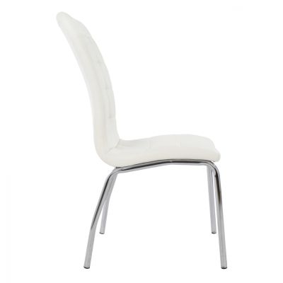 Dining chair Carey HM0175.11 White PU with metallic frame 43x64x100 cm