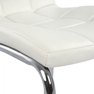 Dining chair Carey HM0175.11 White PU with metallic frame 43x64x100 cm