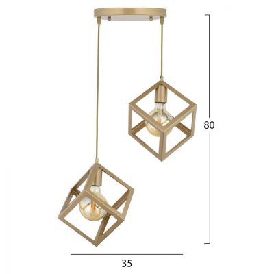ΦΩΤΙΣΤΙΚΟ ΟΡΟΦΗΣ 2ΦΩΤΟ ΜΕΤΑΛΛΙΚΟ ΧΡΥΣΟ HM7420.02 35x80Υ ек.