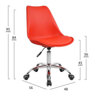 Office chair Vegas HM1052.07 Red 48x56x95Η cm