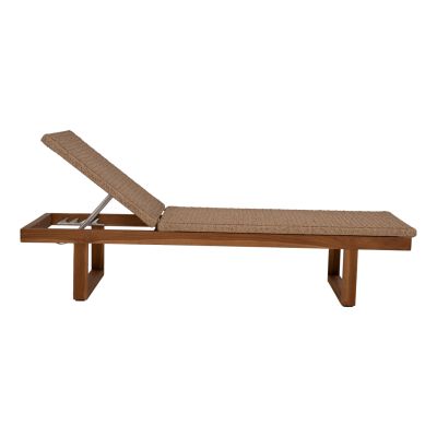 SUNLOUNGER PATRON HM5993 TEAK WOOD-VIRO ROPE WICKER 191x65x86Hcm.