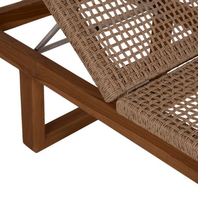 SUNLOUNGER PATRON HM5993 TEAK WOOD-VIRO ROPE WICKER 191x65x86Hcm.