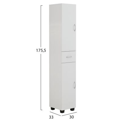 CABINET ADEMIA MULTI-PURPOSE COLUMN MELAMINE WHITE 30x33x175,5Hcm.HM9124.11