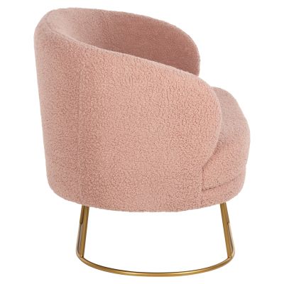 SOFA 2-SEATER ARIEN HM8492.22 DUSTY PINK BOUCLE FABRIC AND GOLD METAL BASE 130x75x85Hcm.