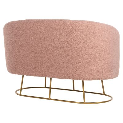 SOFA 2-SEATER ARIEN HM8492.22 DUSTY PINK BOUCLE FABRIC AND GOLD METAL BASE 130x75x85Hcm.