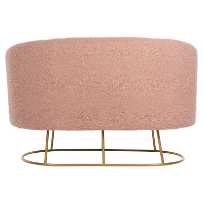 SOFA 2-SEATER ARIEN HM8492.22 DUSTY PINK BOUCLE FABRIC AND GOLD METAL BASE 130x75x85Hcm.