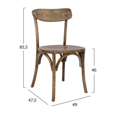 Wooden chair Antique natural HM0179.01 with wooden seat 49x47,5x85,5 cm