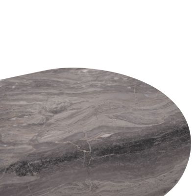 DINING TABLE PRENTIS HM9770.02 CERAMIC 12mm TOP IN BLACK MARBLE-BLACK METAL LEGS 180x90x76Hcm.