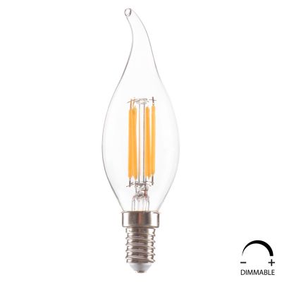 ЕЛЕКТРОННА КРУШКА HM4047.01 СТИЛ НА ПЛАМЪК LED С ЖИШКА 6W E14 3000K CLEAR С ДИМУМ