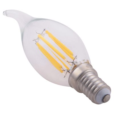 ЕЛЕКТРОННА КРУШКА HM4047.01 СТИЛ НА ПЛАМЪК LED С ЖИШКА 6W E14 3000K CLEAR С ДИМУМ