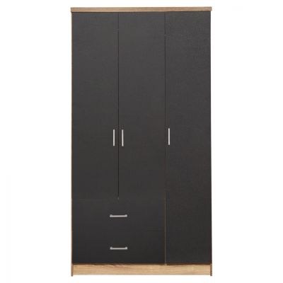 Wardrobe 3 Doors with 2 drawers HM340.04 Sonama 89.2x42x181cm