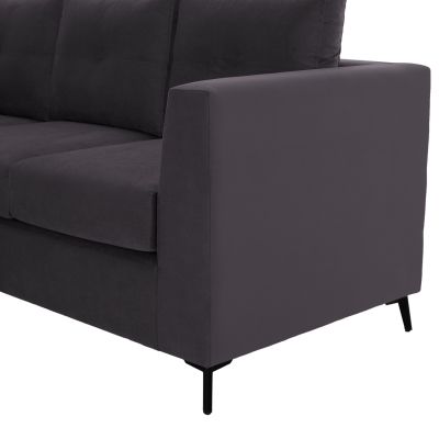 ΡONZA corner sofa, grey, high leg, 2pcs, reversible