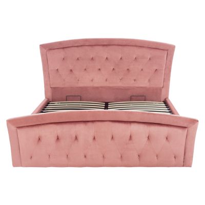 BED ODELIA VELVET DUSTY PINK WITH STORAGE HM581.02 185x212x113 cm.