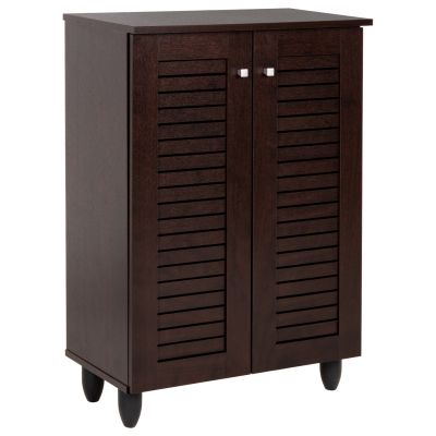 SHOE CABINET PROLLY HM9608.01 MELAMINE IN WENGE-2 DOORS-4 SHELVES 60x34x88Hcm.