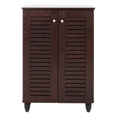 SHOE CABINET PROLLY HM9608.01 MELAMINE IN WENGE-2 DOORS-4 SHELVES 60x34x88Hcm.