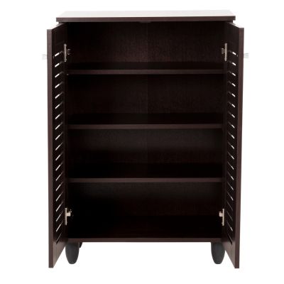 SHOE CABINET PROLLY HM9608.01 MELAMINE IN WENGE-2 DOORS-4 SHELVES 60x34x88Hcm.