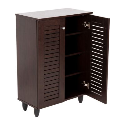 SHOE CABINET PROLLY HM9608.01 MELAMINE IN WENGE-2 DOORS-4 SHELVES 60x34x88Hcm.