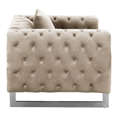 ARMCHAIR t.CHESTERFIELD CREAM HM3261.02 VELVET CREAM-METAL LEGS 99x86,5x77Hcm.