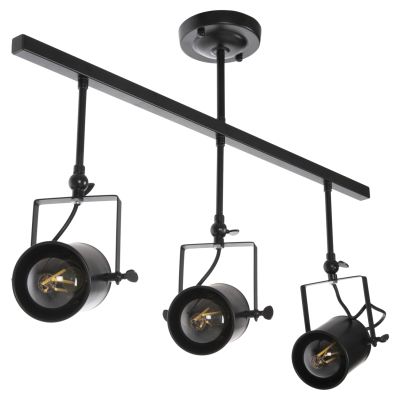 CEILING PENDANT 3-LIGHT FIXTURE HM4124 BLACK METAL SPOTLIGHTS 70,5x14x50H cm.