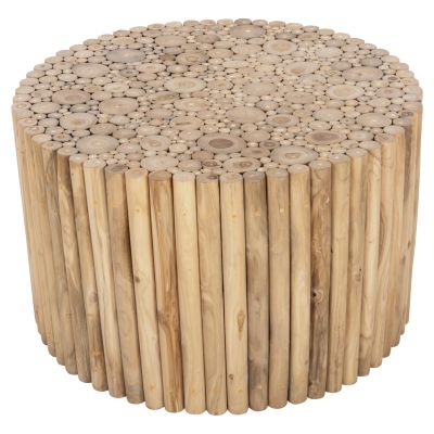 COFFEE TABLE ROUND COOTER HM9863 TEAK BRANCHES- NATURAL Φ80x50Hcm.