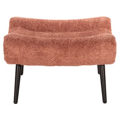 STOOL-FOOTREST KEMBA HM9606.02 PINK BOUCLE FABRIC-BLACK WOODEN LEGS 68X58X40Hcm.