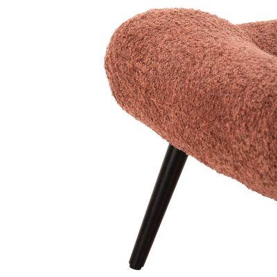 STOOL-FOOTREST KEMBA HM9606.02 PINK BOUCLE FABRIC-BLACK WOODEN LEGS 68X58X40Hcm.