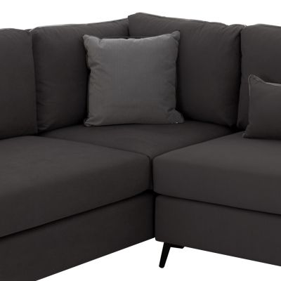 DIVA corner sofa, grey, high leg, 2pcs, left corner