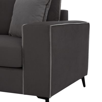 DIVA corner sofa, grey, high leg, 2pcs, left corner