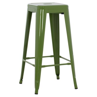 ΣΚΑΜΠΟ BAR ΜΕΤΑΛΛΙΚΟ MELITA ΣΕ LIGHT OLIVE GREEN HM8642.13 43x43x78 ек.
