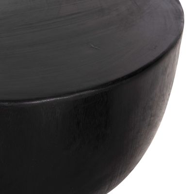 SIDE TABLE POMPU HM9794.02 SOLID SUAR WOOD IN BLACK COLOR Φ58x34Hcm.