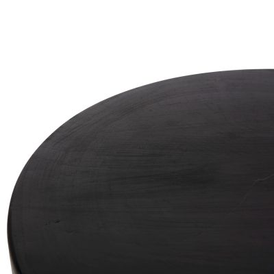 SIDE TABLE POMPU HM9794.02 SOLID SUAR WOOD IN BLACK COLOR Φ58x34Hcm.