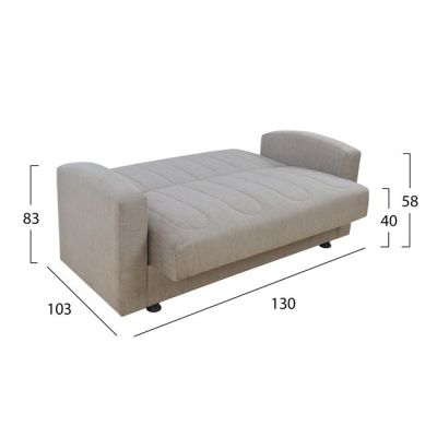 ДИВАН 2-МЕСТЕН DIMOS HM3075.02 БЕЖОВ ПЛАТ 157x77x83H cm