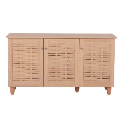 SHOE CABINET IGGY 3-DOOR HM2211.09 MELAMINE IN OAK COLOR 114Χ34Χ63Hcm.