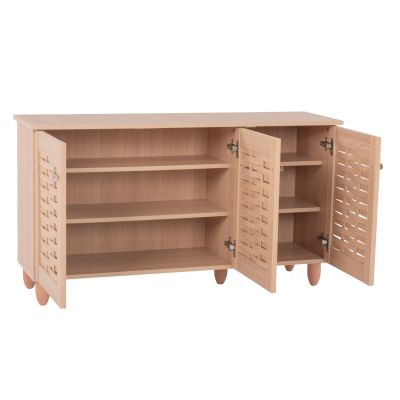 SHOE CABINET IGGY 3-DOOR HM2211.09 MELAMINE IN OAK COLOR 114Χ34Χ63Hcm.