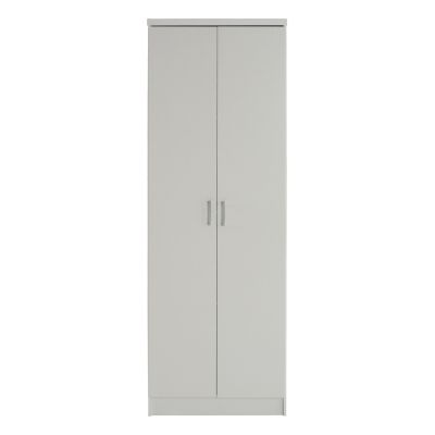 WARDROBE BAILEY HM337.05 2-LEAF 3 SHELVES MELAMINE IN WHITE 60Χ43Χ181H cm.