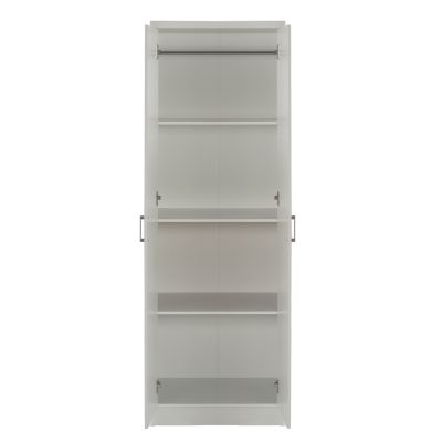 WARDROBE BAILEY HM337.05 2-LEAF 3 SHELVES MELAMINE IN WHITE 60Χ43Χ181H cm.