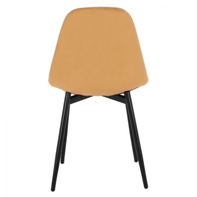 CHAIR LEONARDO VELVET GOLD WITH METAL LEGS 45x47x87Y cm. ΗΜ00100.09