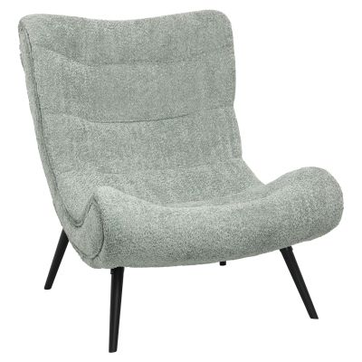 ARMCHAIR BRYM HM9605.05 PISTACHIO GREEN BOUCLE FABRIC-BLACK WOODEN LEGS 97x80x100Hcm.