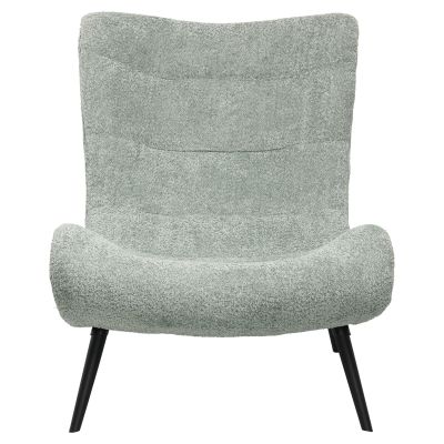 ARMCHAIR BRYM HM9605.05 PISTACHIO GREEN BOUCLE FABRIC-BLACK WOODEN LEGS 97x80x100Hcm.