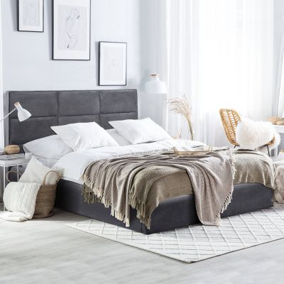 Bed Briley Velvet Grey with storage space 160x200 cm HM583.01